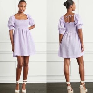 Hill House Lilac Smocked Mini Dress